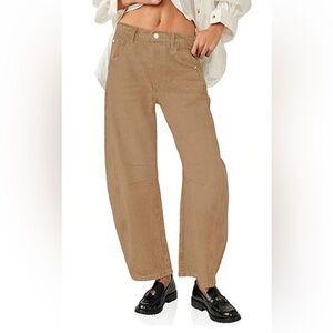 Khaki barrel jeans